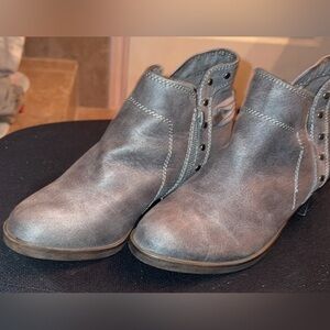 Sugar Gray Ankle Boots with Studs